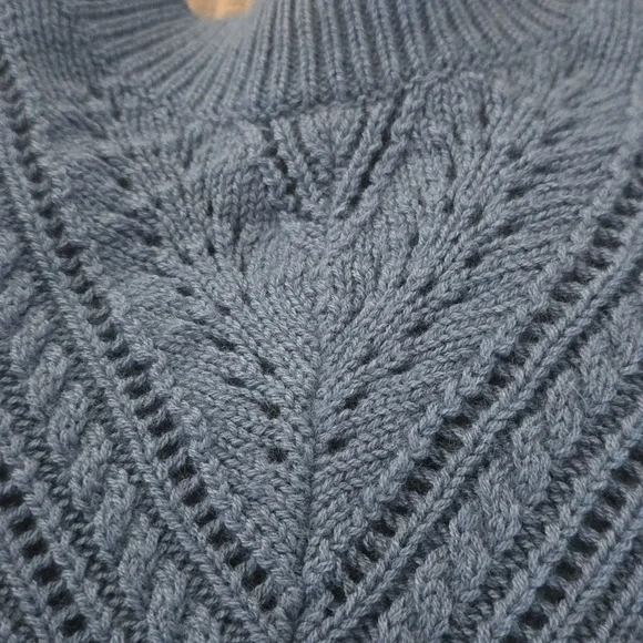 SÉZANE Solal Soft Wool Blend Bauble Knit Sweater In Vintage Blue XS NWOT - Picture 6 of 9